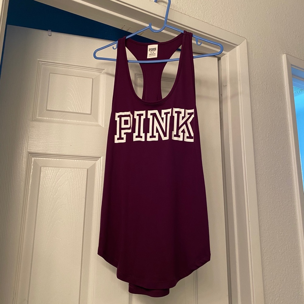 NWOT PINK maroon racerback tank